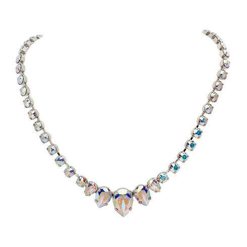 Vestuvinė vėrinys "Leonora (Aurora Borealis)" su Swarovski™ kristalais